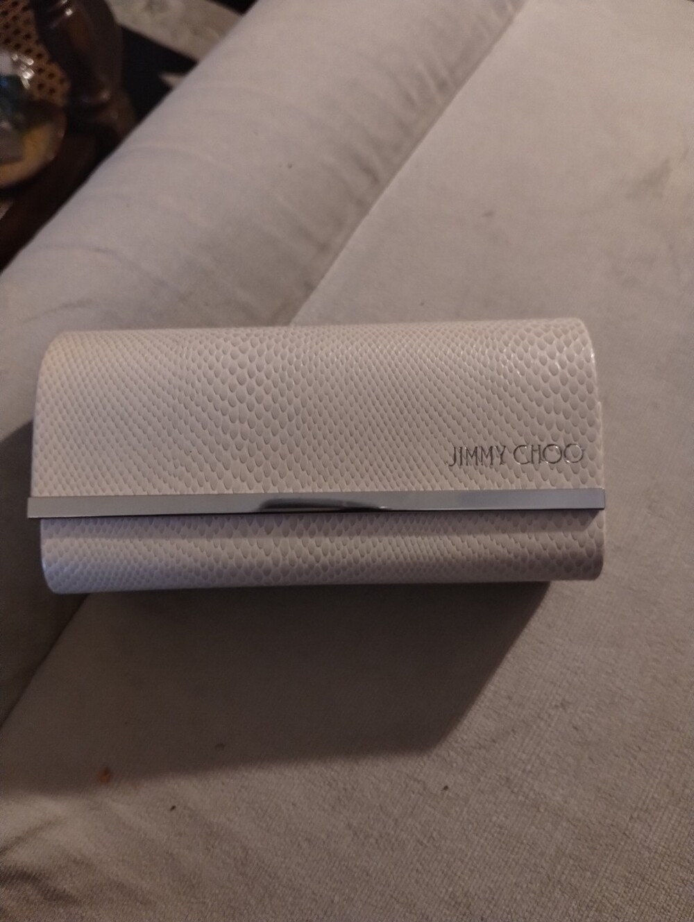 Jimmy Choo Beige Leather Sunglass Case - Picture 3 of 5